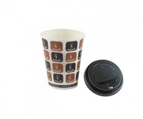 Single wall Paper Cup with Lids 8oz (1000pcs)