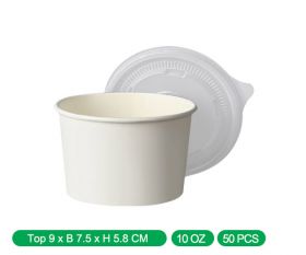 Paper bowls with lids 10oz (1000pcs)