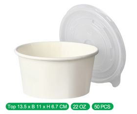 Paper bowls with lids 22oz (1000pcs)