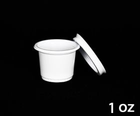Garlic White Plastic Container With Lid 1oz (2000pcs)