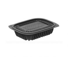 Microwave Ractangular black salad dish 8oz 
