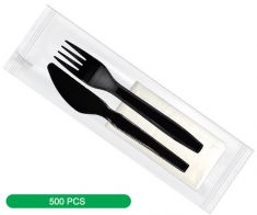  ادوات الطعام VIP (شوكة+سكين+منديل ورقى+عود اسنان )  4× 1 - الشد 500 مجموعه