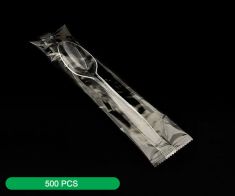 VIP Clear plastic spoon with wrapped (500pcs)