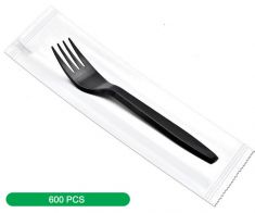Abosaham Envelope black Plastic fork VIP2  12*50| 600 pcs
