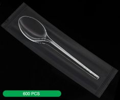 Abusaham Clear Food Spoon with wrapped (600 pcs)