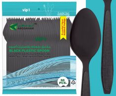 Black VIP food spoons - automatic (50*20)pcs