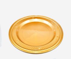 Plastic round sweets tray gold - Medium (90pcs)