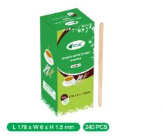 Wood coffee sticks stirrers with disposable wrapper paper 1.5*6*178 mm (10*240pcs)