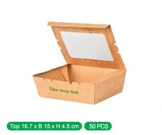 paper food box with window 700ml (200pcs)