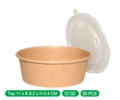 Kraft Paper bowls with lids 12oz (1000pcs)