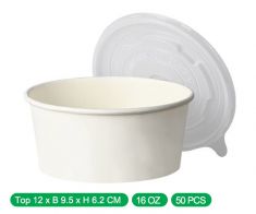 Paper bowls with lids 16oz (1000 pcs)