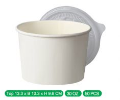 Paper bowls round with lid - 30oz (1000 pcs)