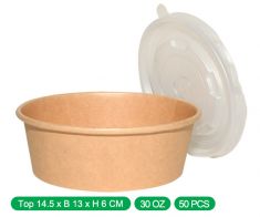 Kraft Paper bowls with lids 30oz (1000pcs)