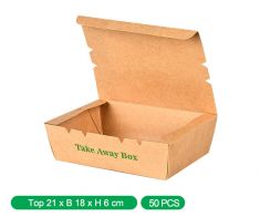 paper food box brown- 1600ml (200 pcs)