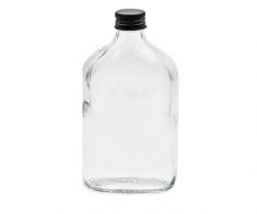 Clear Glass Bottle Storage with Black Lids - 350ml (80pcs)