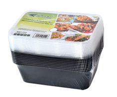 Rectangle Microwave Dish - Wrapping 8 *15- Black 1000 ml