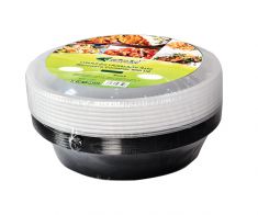 Round Microwave Dish - Wrapped 6*24- Black 24 OZ