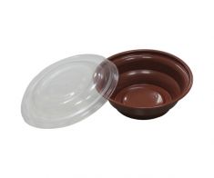 Hummoas Brown Plate with Clear Lid