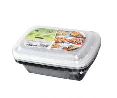 Rectangle Microwave Dish - Wrapping 6 *24Pieces - Black 24 oz
