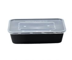 Rectangula microwave  container-500 ml- Black (300) pcs
