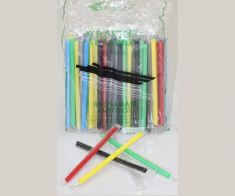 Colored Juice Plastic Straws with wrapped - 10 mm (2000 pcs)