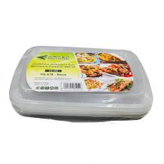 Rectangle Microwave Dish - Wrapping 5 *24- Black 32 oz
