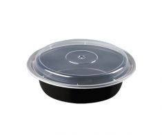Black round microwave container 16 oz (150 pcs)