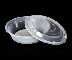 Clear round microwave container 48oz with clear lids (150pcs)