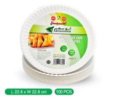 Disposable white paper plate 9 inch 10*100(1000pcs)