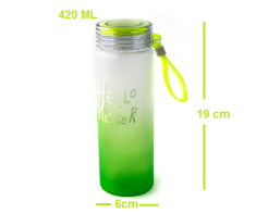 Carton 420 ml seven glass cup 100 pcs  -green